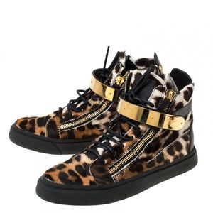 Giuseppe zanotti calf hair leopard sneakers